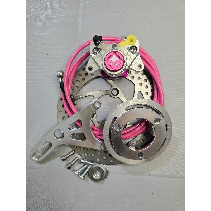 [tặng dầu] combo phanh đĩa sau heo CNC Cá Mập Folamdo gắn xe điện kèm tay phanh agl hàng chuẩn phụ kiện xe điện