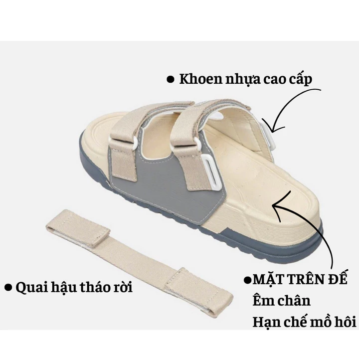 Dép Quai Hậu Nữ SANDANI 2 Quai Ngang NOC Sandal Nữ Xăng Đan Nữ Đế Phylon Nhẹ Êm Mang Đi Học Đi Chơi