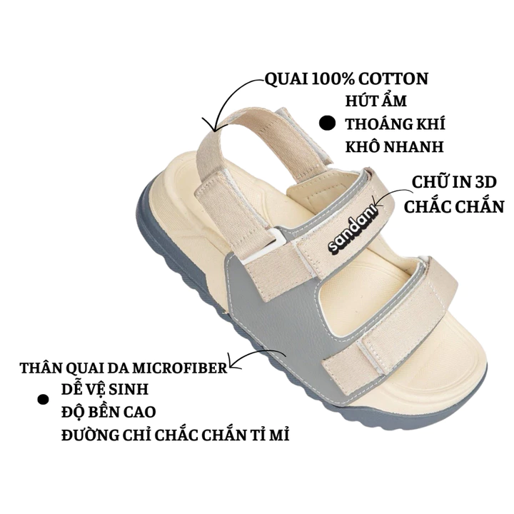 Dép Quai Hậu Nữ SANDANI 2 Quai Ngang NOC Sandal Nữ Xăng Đan Nữ Đế Phylon Nhẹ Êm Mang Đi Học Đi Chơi