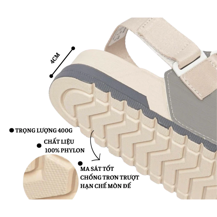 Dép Quai Hậu Nữ SANDANI 2 Quai Ngang NOC Sandal Nữ Xăng Đan Nữ Đế Phylon Nhẹ Êm Mang Đi Học Đi Chơi
