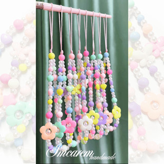 [SALE] Dây Đeo Điện Thoại Bông Hoa Mùa Hè Hạt Pastel Đủ Màu Handmade BY Carem