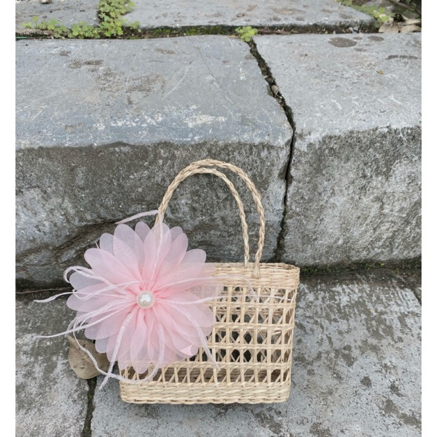 Túi cói mini ⚡ SIÊU XINH ⚡ Túi cho bé gái cầm tay đi biển, chụp ảnh Vintage, decor trang trí, kiểu dáng cực đẹp