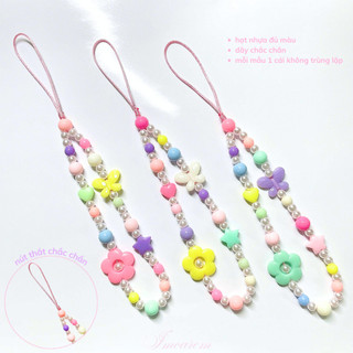 [SALE] Dây Đeo Điện Thoại Bông Hoa Mùa Hè Hạt Pastel Đủ Màu Handmade BY Carem