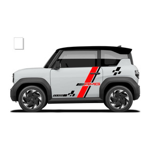 Tem 2 bên Sườn Xe Ô tô VF3, Team Decal Oto-Tem 2 bên sườn Cực Chất, Hàng 3 Lớp Chất Lượng VF3 AMG, Team Decal Oto