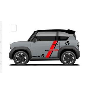 Tem 2 bên Sườn Xe Ô tô VF3, Team Decal Oto-Tem 2 bên sườn Cực Chất, Hàng 3 Lớp Chất Lượng VF3 AMG, Team Decal Oto