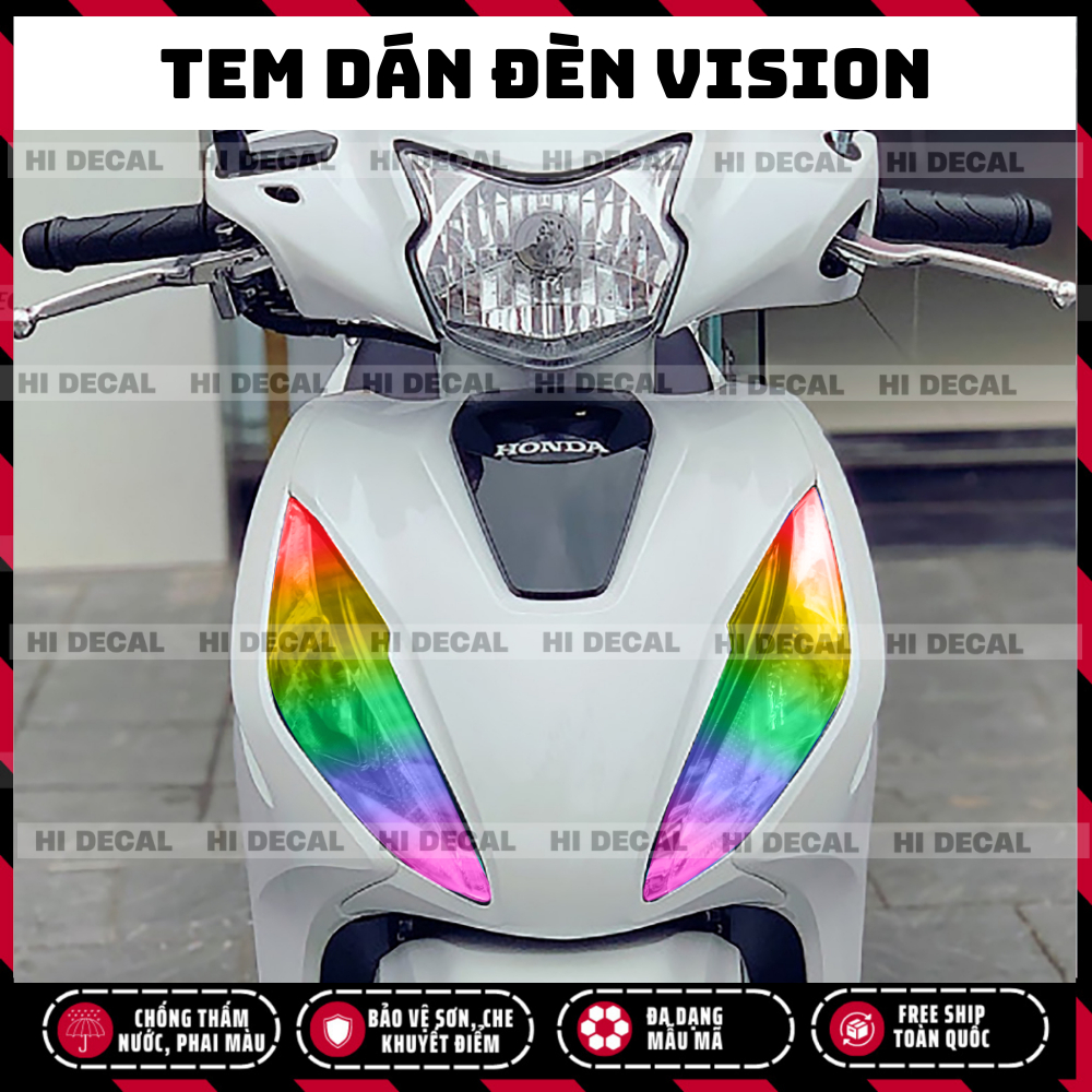 Decal dán đổi màu đèn xi nhan honda Vision 2015- 2025, chống xước đèn Tem sticker trang trí chống thấm nước chịu nhiệt