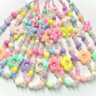 [SALE] Dây Đeo Điện Thoại Bông Hoa Mùa Hè Hạt Pastel Đủ Màu Handmade BY Carem