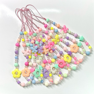 [SALE] Dây Đeo Điện Thoại Bông Hoa Mùa Hè Hạt Pastel Đủ Màu Handmade BY Carem