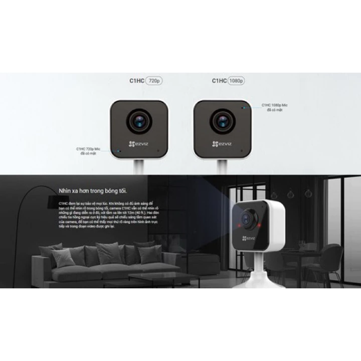 Camera H1C Ezviz 2MP + Thẻ 64GB, camera mini nhỏ gọn, góc rộng, camera wifi trong nhà – 5