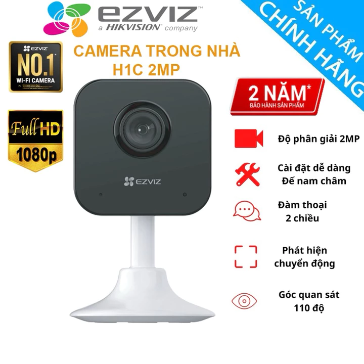 Camera H1C Ezviz 2MP + Thẻ 64GB, camera mini nhỏ gọn, góc rộng, camera wifi trong nhà – 2