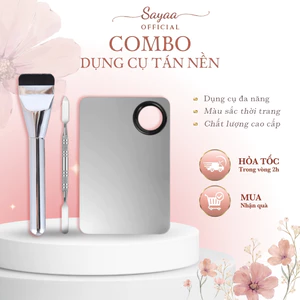 Combo Dụng Cụ Tán Nền Chuyên Nghiệp, Trộn Kem Chuẩn Tông, Tán Mịn Đều Màu, Dễ Vệ Sinh, Phụ Kiện Trang Điểm Sayaa