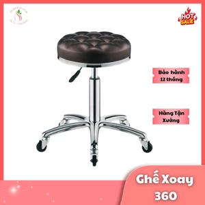 Ghế Xoay Spa 360 – Ghế Thẩm Mỹ Xoay Tròn Nâng Hạ, Đệm Da Cao Cấp, Bánh Xe Chịu Lực