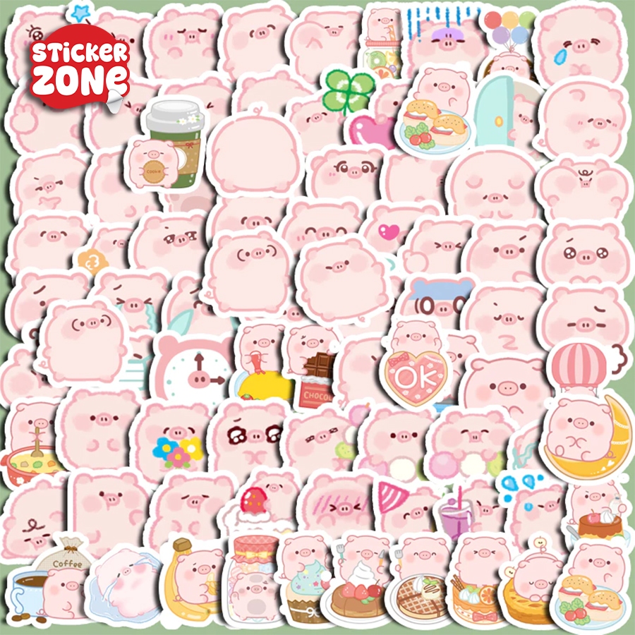 50 Miếng Sticker Heo Hồng Dễ Thương Chống Thấm Nước – Hình Dán Cute Dán ...