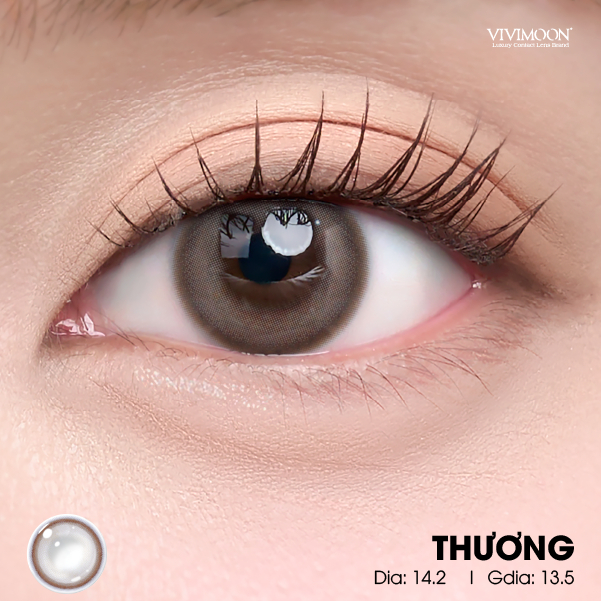 Ảnh Kính áp tròng VIVIMOON màu nâu THƯƠNG, lens cận cho mắt thở BST HÀM ÂN, hạn sử dụng 6 tháng độ cận 0-8 1