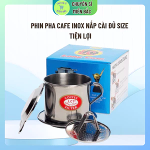 Phin pha Cà Phê iNox LONG CAM Nắp cài đủ size 6CMX6CM Hộp xanh hàng loại 1