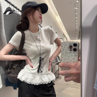 Áo Thun Kiểu Phối Ren Bigsize Nữ Phom Cách Điệu Che Khuyết Điểm Mềm Mại Co Giãn Thoải Mái A281