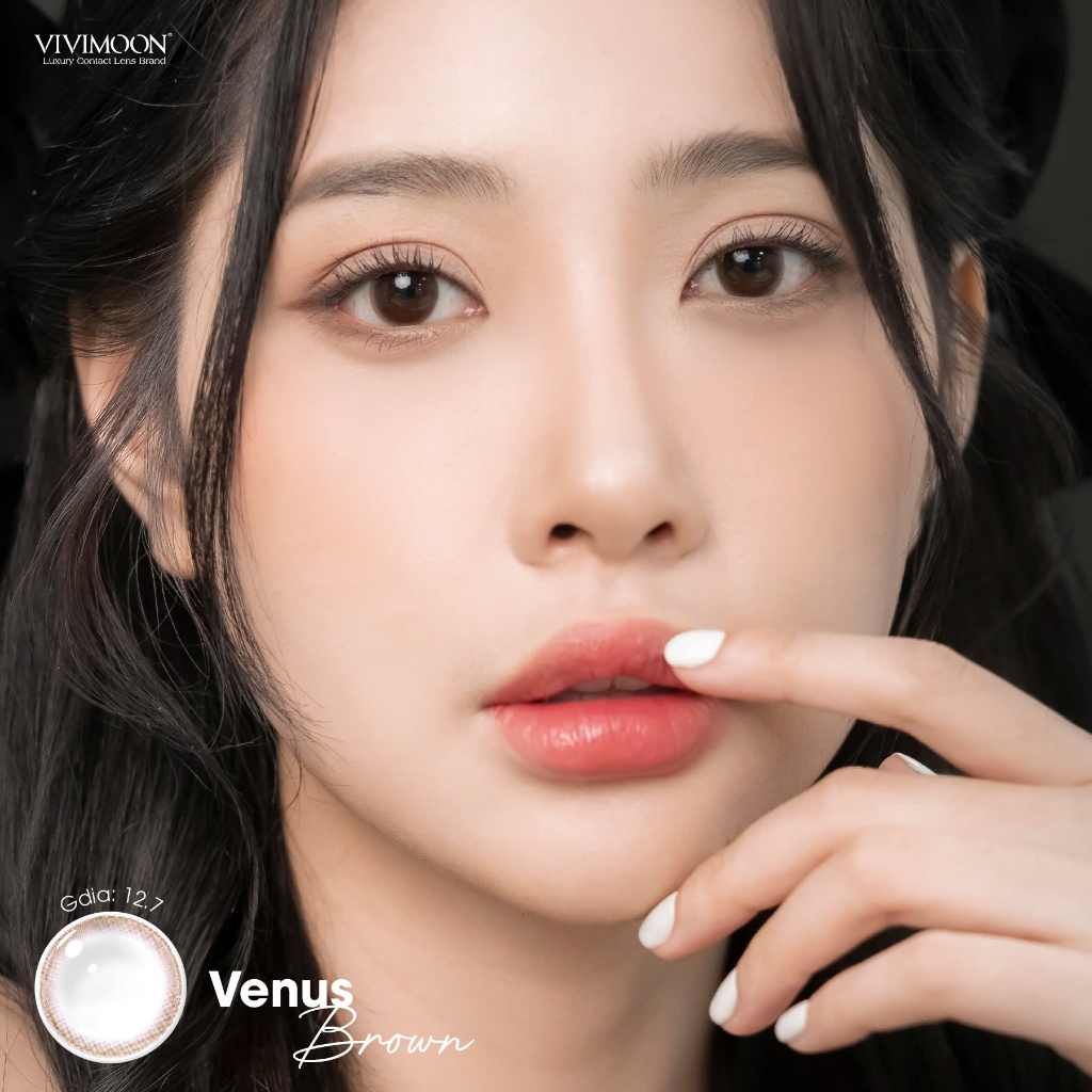 Ảnh Lens khóa ẩm cận 1 ngày Venus Brown VIVIMOON màu nâu tự nhiên (Giá 01 chiếc) 4