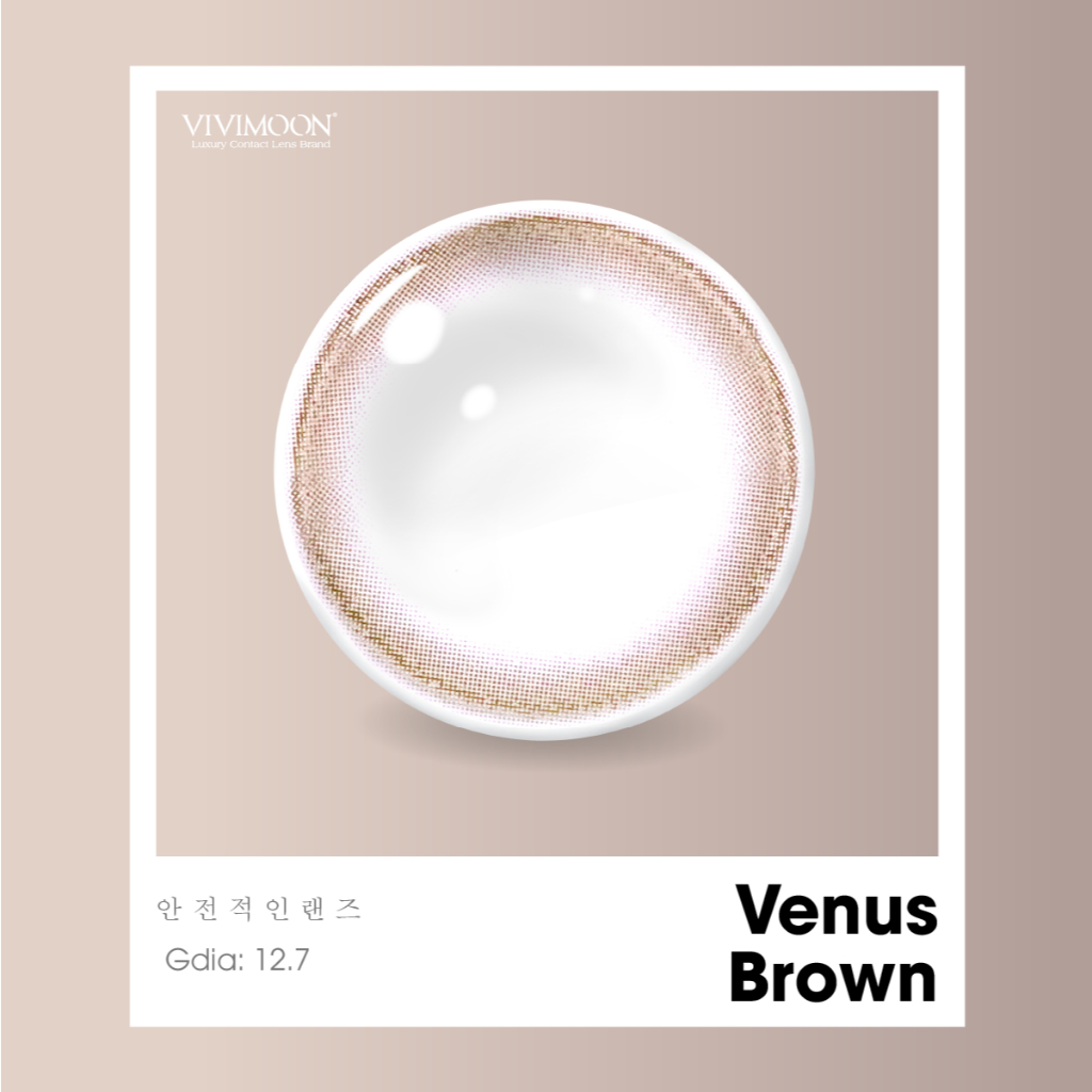 Ảnh Lens khóa ẩm cận 1 ngày Venus Brown VIVIMOON màu nâu tự nhiên (Giá 01 chiếc) 3