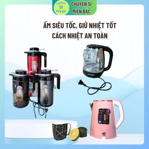 Ấm siêu tốc thái lan jiplai 2 lớp 2.5 lít, Ấm đun nước siêu tốc trong suốt công suất 1500W bảo hành 1 tháng, lỗi