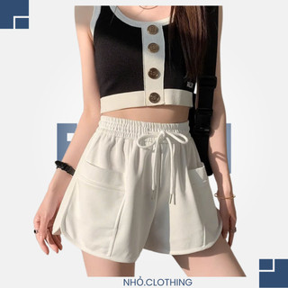 Quần đùi Bigsize nữ lưng chun giá rẻ có dây cột form rộng  co giãn thoải mái thấm hút mồ hôi mềm mát- Q13