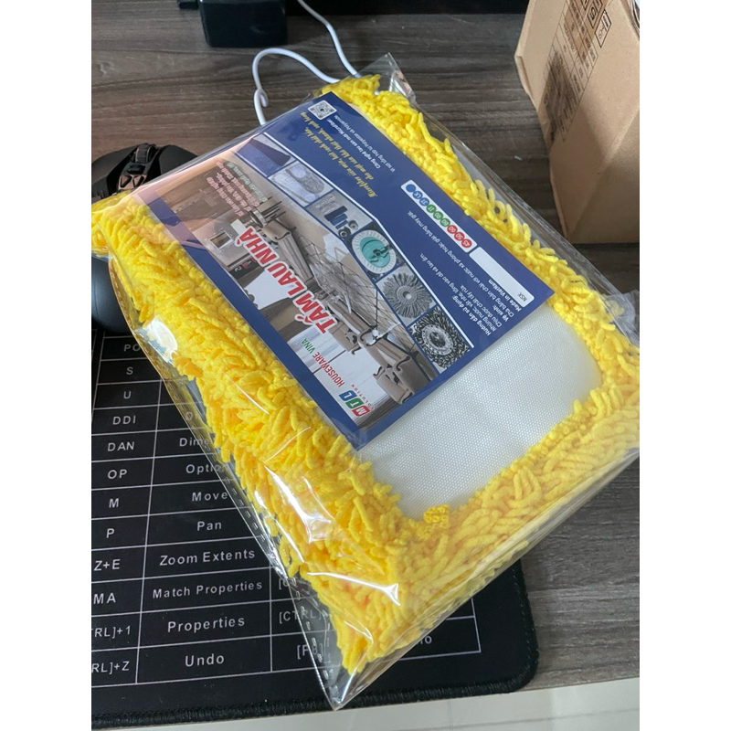 Tấm lau nhà san hô 45cm x 15cm, bẹ lau nhà loại 1 HOUSEWARE VINA - HOMEI (màu vàng)