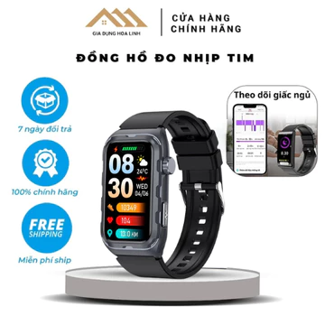 Đồng hồ thông minh đo nhịp tim huyết áp đường huyết chống nước IPS 1.47 inch nhỏ gọn chống nước