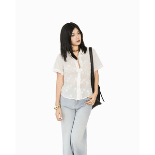 Áo Sơ Mi Nữ J-P Fashion Ngắn Tay Vải Kate Mềm Mát, Áo Sơ Mi Form Rộng 10611793