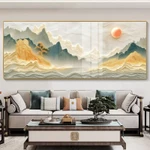 [KÍCH THƯỚC LỚN - TRANH PHONG CẢNH] Tranh Mặt Trời Núi Non Hùng Vĩ - Tranh Laminate Tráng Gương Bo Viền Cao Cấp — ảnh 4