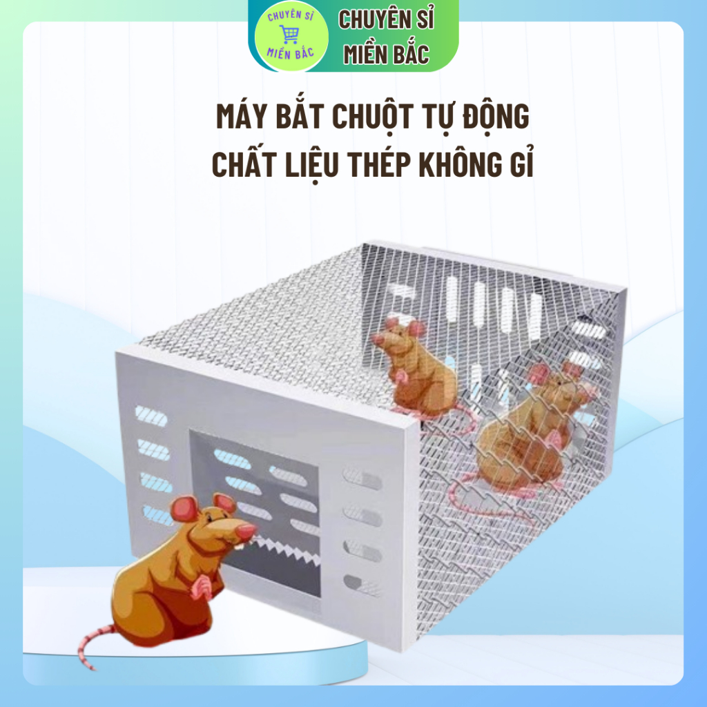 Bẫy chuột, Lồng bắt chuột, Máy bắt chuột tự động chất liệu thép không rỉ sử dụng được lâu dài