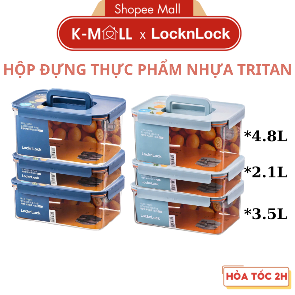 Hộp Đựng thực Phẩm Nhựa Tritan LocknLock Bisfree Modular Plus LBF 2 Màu Lựa Chọn, Dung Tích Lớn - K-MALL