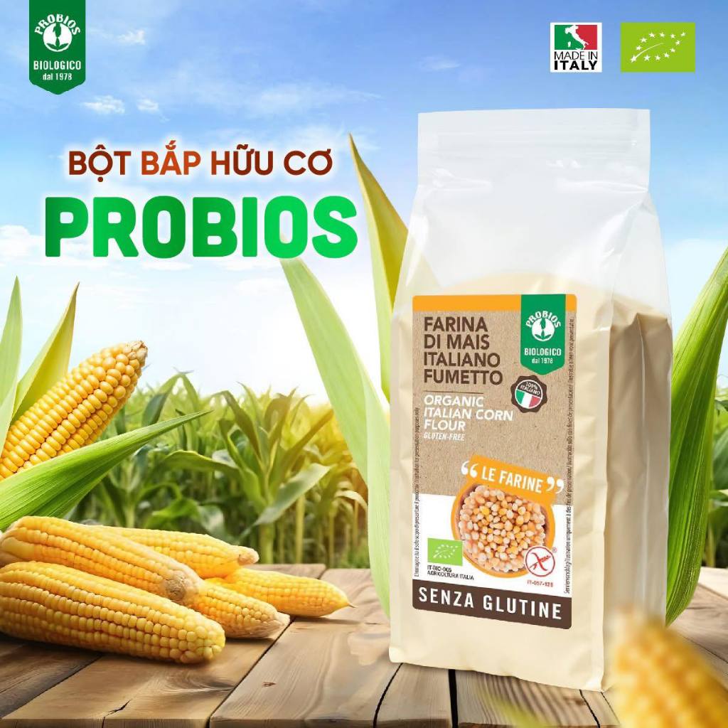 Bột Bắp (Ngô) Hữu Cơ Probios Organic Corn Flour 375g