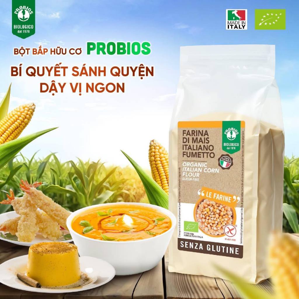 Bột Bắp (Ngô) Hữu Cơ Probios Organic Corn Flour 375g