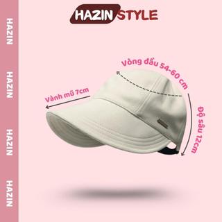 Mũ chống nắng vành rộng trơn hở nửa đầu HAZIN vải kaki cao cấp, có móc đeo khẩu trang, đa dạng màu sắc