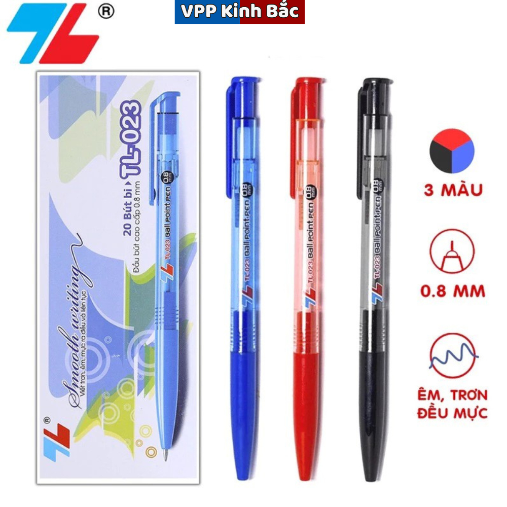 Bút Bi Thiên Long TL-023 Chính Hãng – Mực Ra Đều, Viết Êm, Giá Rẻ