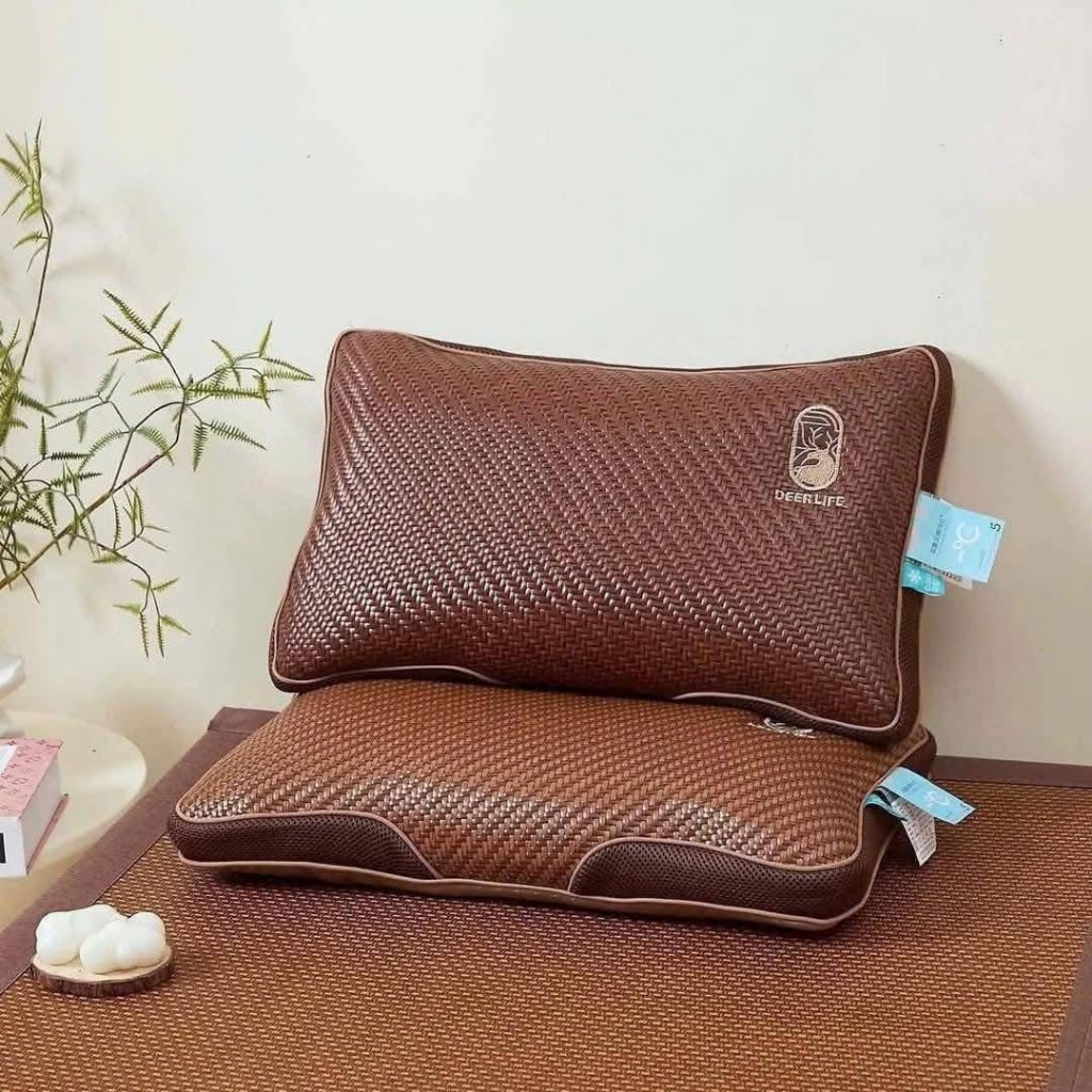 GỐI MÂY SIÊU MÁT KÈM RUỘT GỐI THOÁNG KHÍ, MÁT LẠNH