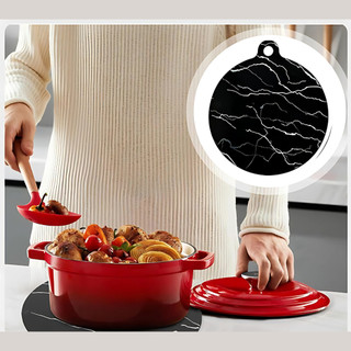 MIẾNG LÓT BẾP TỪ HOẠ TIẾT ĐÁ ĐEN CAO CẤP PROKI, KÍCH THƯỚC 22/24/26CM, CHỊU NHIỆT TỐT, CHỐNG XƯỚC BẾP TỪ HIỆU QUẢ