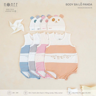 Body ba lỗ panda hrnee cho bé 3-9m,có mũ rời