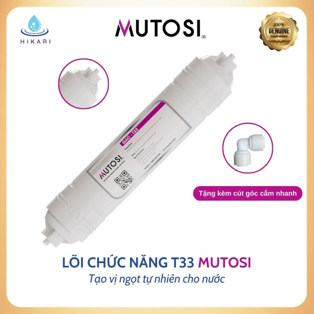 Combo 5 lõi lọc chức năng Mutosi chính hãng gồm T33, Mineral, Far Infrared, Nano Silver và Alkaline
