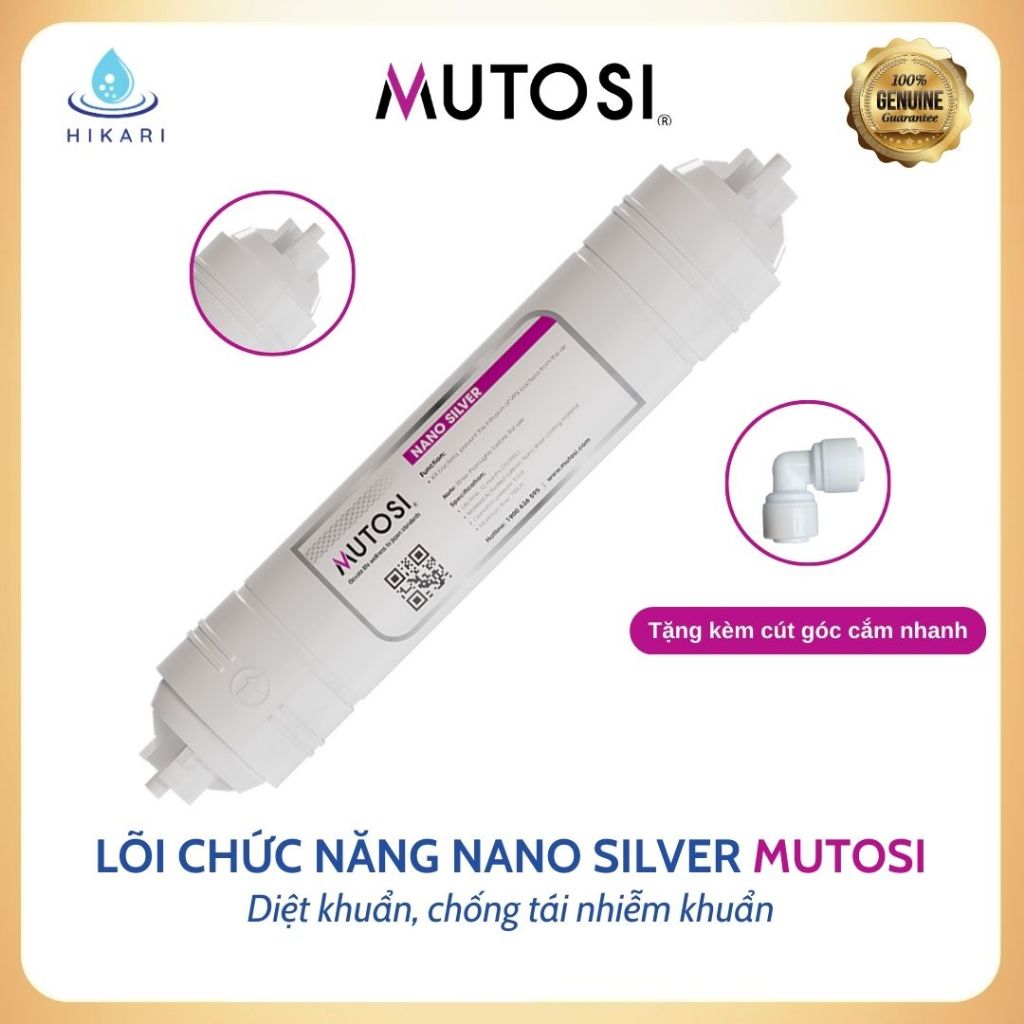 Combo 5 lõi lọc chức năng Mutosi chính hãng gồm T33, Mineral, Far Infrared, Nano Silver và Alkaline