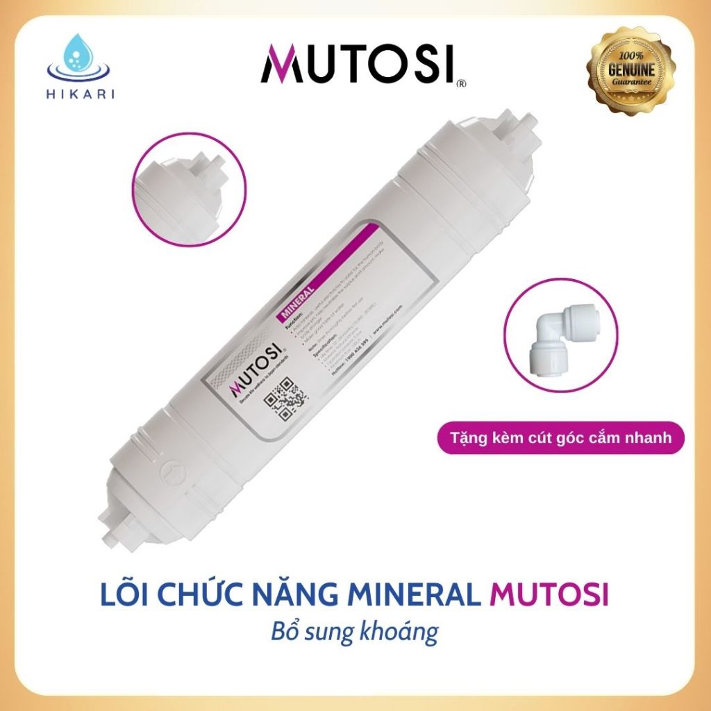 Combo 5 lõi lọc chức năng Mutosi chính hãng gồm T33, Mineral, Far Infrared, Nano Silver và Alkaline