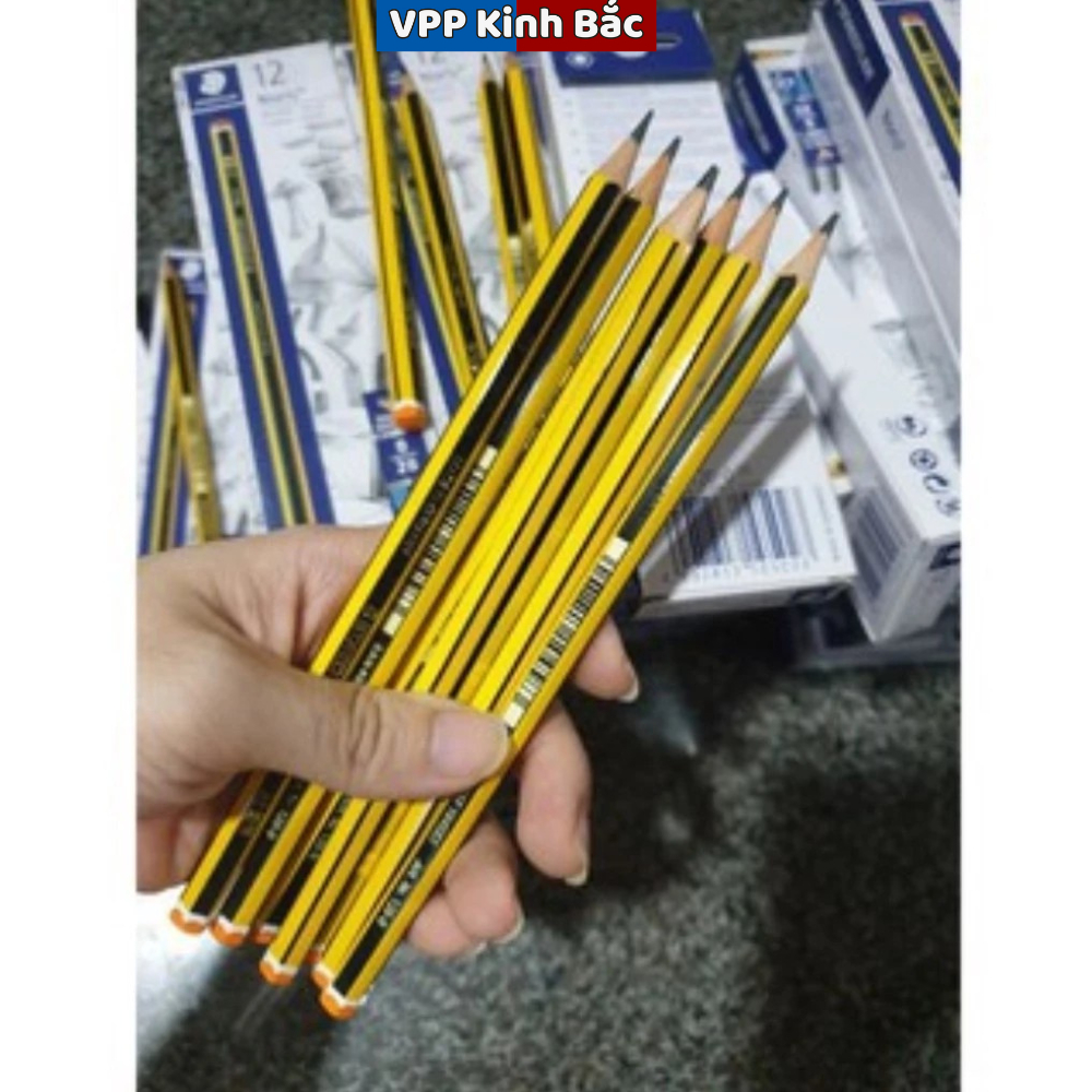 Bút chì 2B Đức Staedtler Noris cao cấp (hộp 12 cây) sọc vàng hàng xịn chuẩn chính hãng