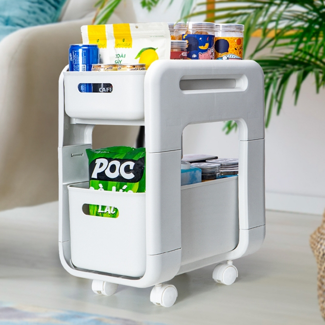 Kệ đựng thực phẩm, Kệ đựng sách, Kệ đựng mỹ phẩm, Kệ trượt đa năng Chính Hãng Việt Nhật (mã 5588)