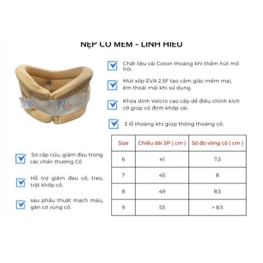 Nẹp cổ mềm, đai cổ, đai bó cổ.