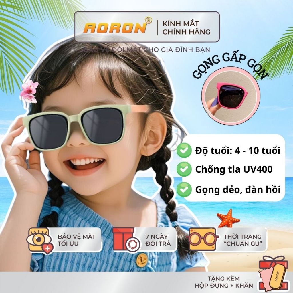 Ảnh Kính Gấp Gọn Tròng Phân Cực Cho Bé 3-12 Tuổi Gọng Phối 2 Màu Thời Trang Siêu Dẻo Đàn Hồi An Toàn Cho Mắt Trẻ Em AK140 1