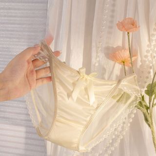Quần lót nữ ren lưới thoáng khí phối lụa satin kiểu dáng sang trọng quyến rũ gợi cảm DEVARI L8836