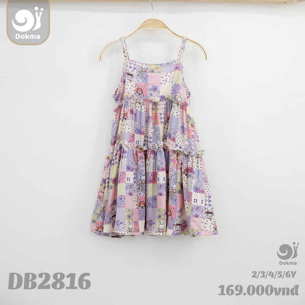 (11-22kg, 2-6Y) Váy Cộc Tay Dokma Điệu Đà Bé Gái DB2816 DB3812