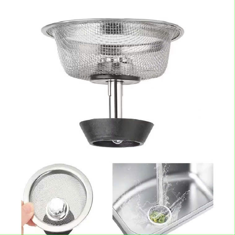 [COMBO 10] Nắp Lọc Rác Có Núm Thép Không Gỉ Tiện Dụng,Nắp Lưới Chặn Rác Inox Thoát Nước Nhanh - GIỎ LỌC RÁC BỒN RỬA BÁT