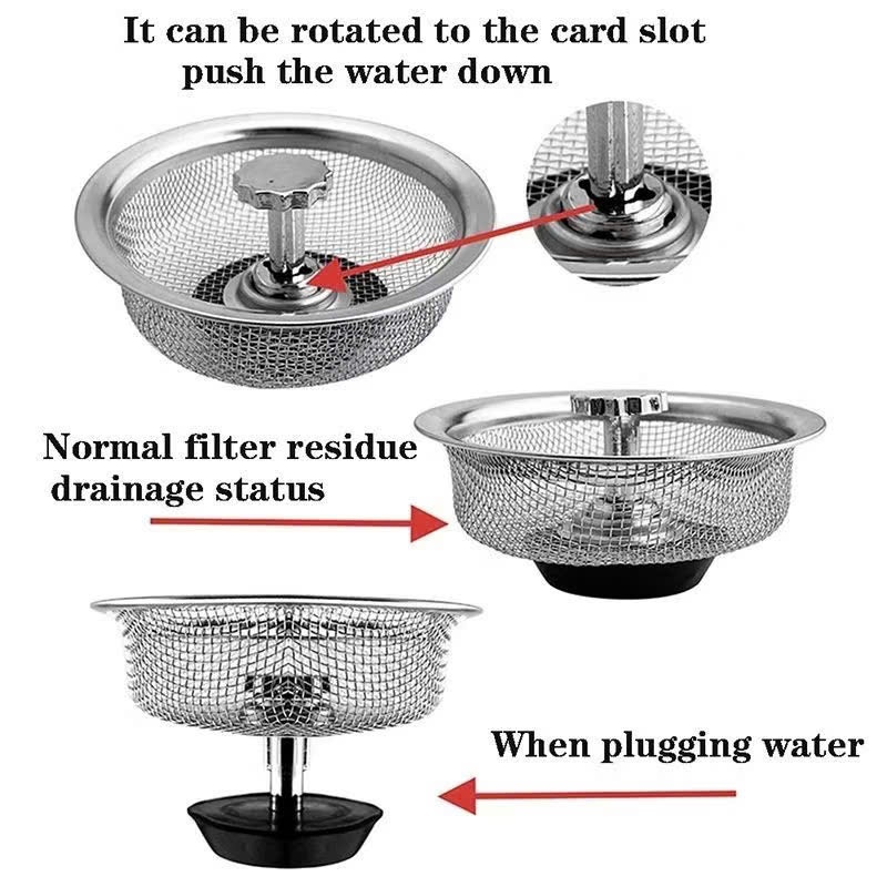 [COMBO 10] Nắp Lọc Rác Có Núm Thép Không Gỉ Tiện Dụng,Nắp Lưới Chặn Rác Inox Thoát Nước Nhanh - GIỎ LỌC RÁC BỒN RỬA BÁT
