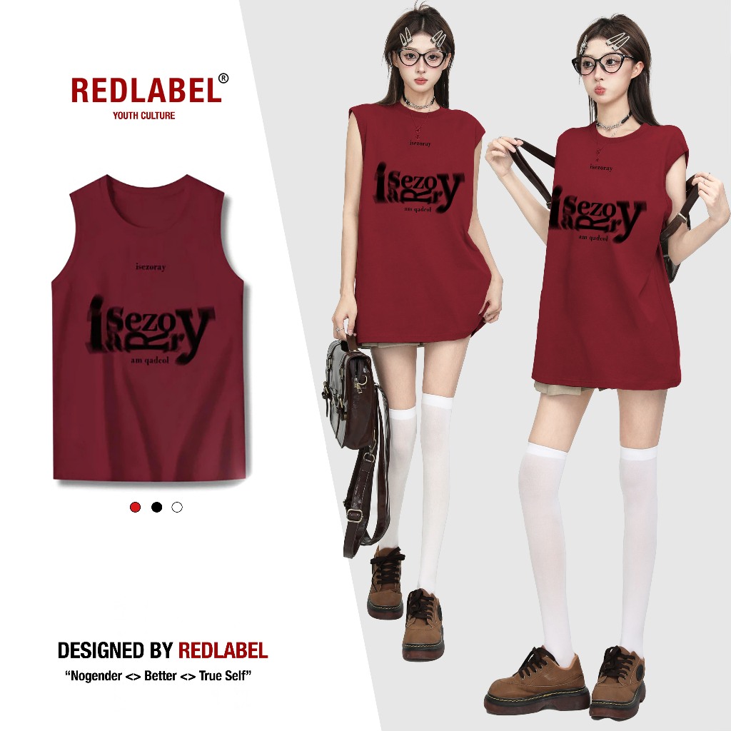 Áo Tank Top Nam Nữ RedLabel In Họa Tiết, Áo Ba Lỗ Sát Nách Nam Nữ Cotton Cá Tính TT61