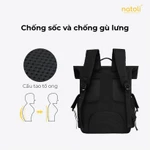 Balo chống nước du lịch thương hiệu NATOLI chất vải canvas nhiều ngăn cao cấp BST FOLD BACKPACK B10 — ảnh 6